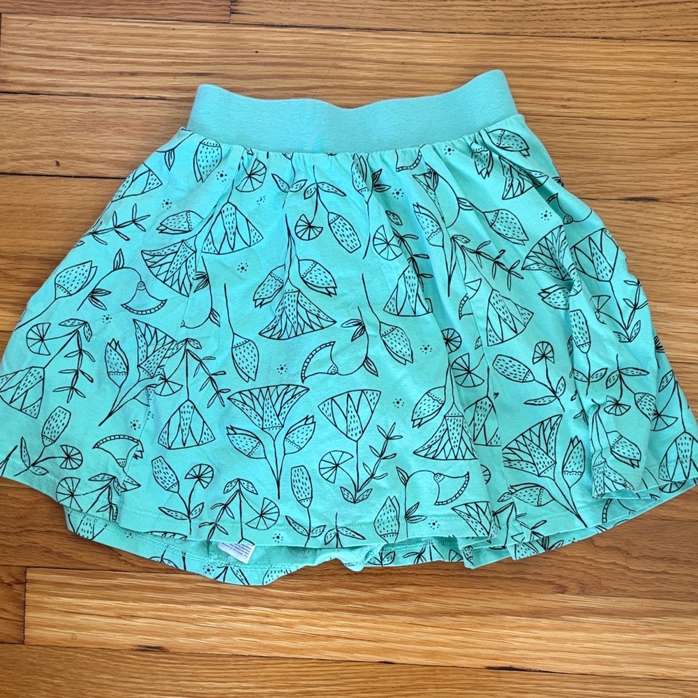 Tea Collection Leafy Print Aqua Skort